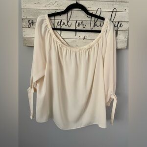 J. Crew Cream Off-Shoulder Blouse